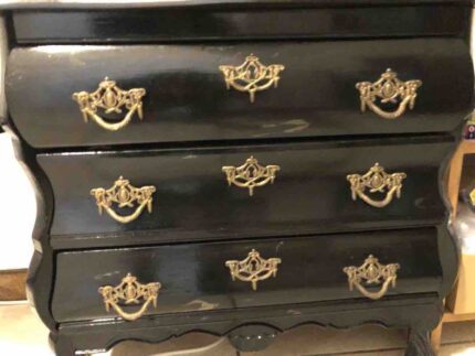 1920's Rare Black Wood Dresser